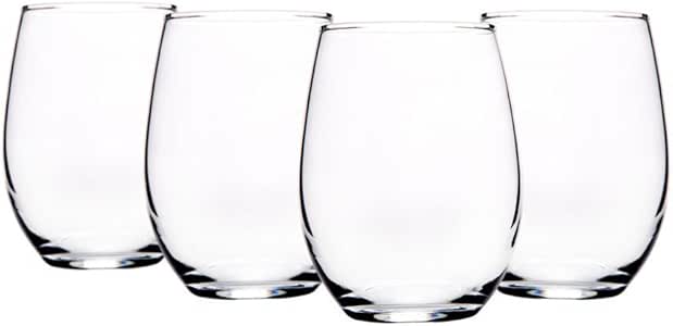 Amazon.com | Home Essentials Red Series 15 ounce Stemless Wine Glass