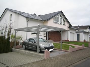 Aluminium Carport In Alu Roh Komplettbausatz Inkl Polycarbonat Dacheindeckung Pyramidenkappen 5100mm X 3070mm X 2135mm Amazon De Baumarkt