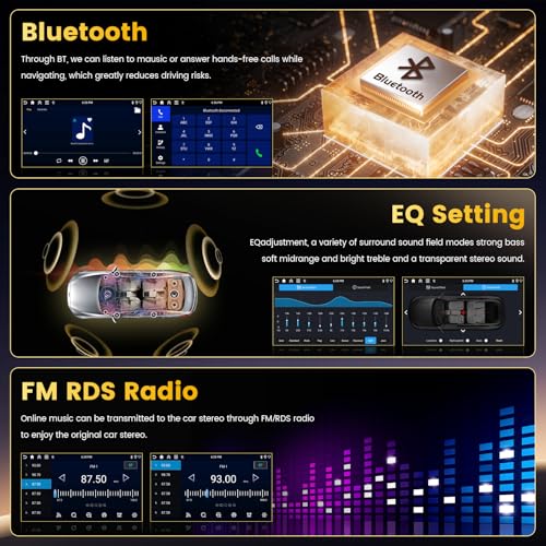Fuluku 4+128GB Android 15 Car Radio for Seat Leon MK2 2005-2012 Carplay Android Auto Wireless, 9 Inch Touch Screen Autoradio Bluetooth/GPS/Reverse Camera/FM/RDS/EQ/WiFi/SWC/UI