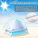 Amagoing Automatic Pop Up Beach Tent 3-4 Person Instant Tent Anti UV Sun Shelter for Outdoor Activities and Beach Traveling (Silver)