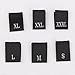 150 pcs WOVEN CLOTHING LABELS SIZE TAGS BLACK - S M L XL XXL XXXL(25pcs each size)