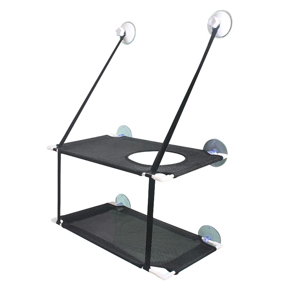 Bagima Cat Hammock, Double-Layer, Window Hanging Bed, 50x11x7cm, Black