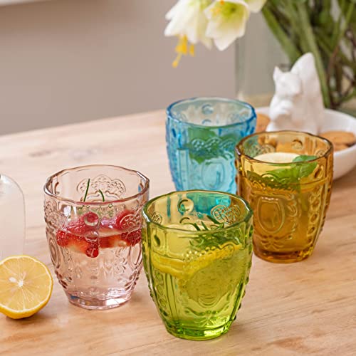 LA JOLIE MUSE Drinking Glasses Set of 4, Home Decorations Gift, Colored