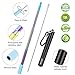 Metal Straws Reusable Collapsible Stainless Steel Straws Portable Telescopic Drinking Straw for Tumbler Cold Beverage with Aluminum Key-chain Cases, Cleaning Brushes (rainbow, set of 2)