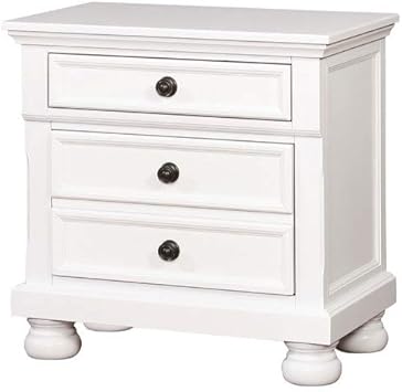 Amazon Com Benjara Benzara Wooden Nightstand With Bun Feet White Furniture Decor