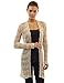 PattyBoutik Women Open Stitch Crochet Lace Cardigan (Beige Small)
