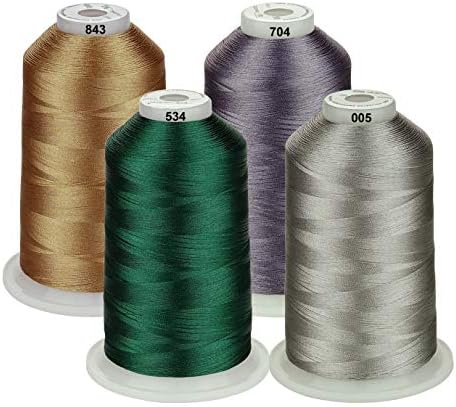 Simthread 42 Options Various Assorted Color Packs of Polyester Embroidery Machine Thread Huge Spool 5000M for All Embroidery Machines (Popular Colors)