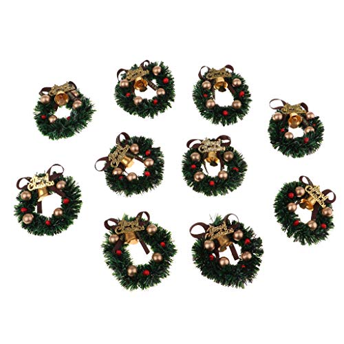 image for Prettyia 1/12 Dolls House Miniature Xmas Wreath Dollhouse Christmas Tr