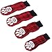BeMiracle Anti-Slip Dog Socks with Red Straps Non Slip Traction Control for Hardwood Floors, Paw Protectors, Large