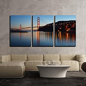 Golden Gate Bridge at Twilight San Francisco USA x3 Panels