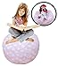 Stuffed Animal Storage Bean Bag Chair - Premium Seat - Easy Solution for Extra Toys/Blankets/Covers/Towels/Clothes (Medium, Pink)
