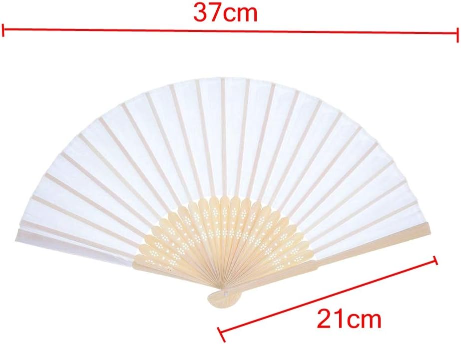 JZK 20 x White Chinese paper handheld folding fan for summer party wedding favours travel fan hot flushes relief tool women birthday gift - Image 3