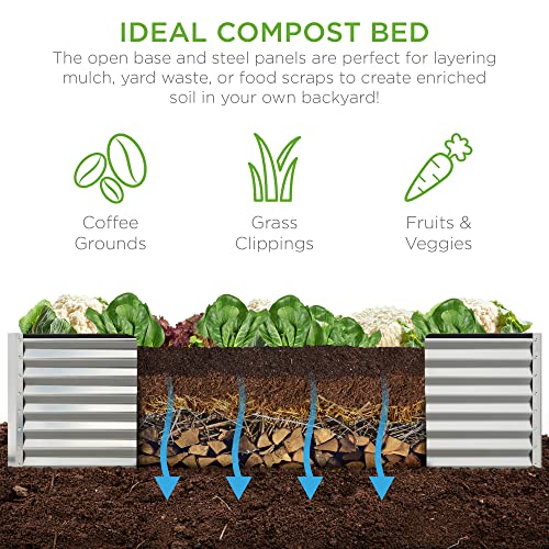 Best Choice Products 8x4x2ft Outdoor Metal Raised Garden Bed, Deep Root