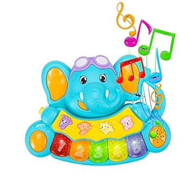 STEAM Life Educational Baby Piano - Musical Toy Piano - Mini Light Up Crib Toddler Piano - Light Up Toy Keyboard has 5 Numbered Keys - Plays Songs and Music Memory Game (Smart Baby Elephant Piano)