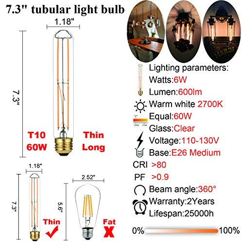 LiteHistory Dimmable E26 Light Bulb 6W Equal 60 watt led Light Bulb AC120V Warm White 2700K