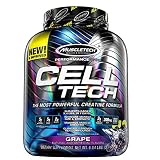 MuscleTech CellTech Creatine Powder, Micronized Creatine, Creatine HCl, Grape, 6 Pounds