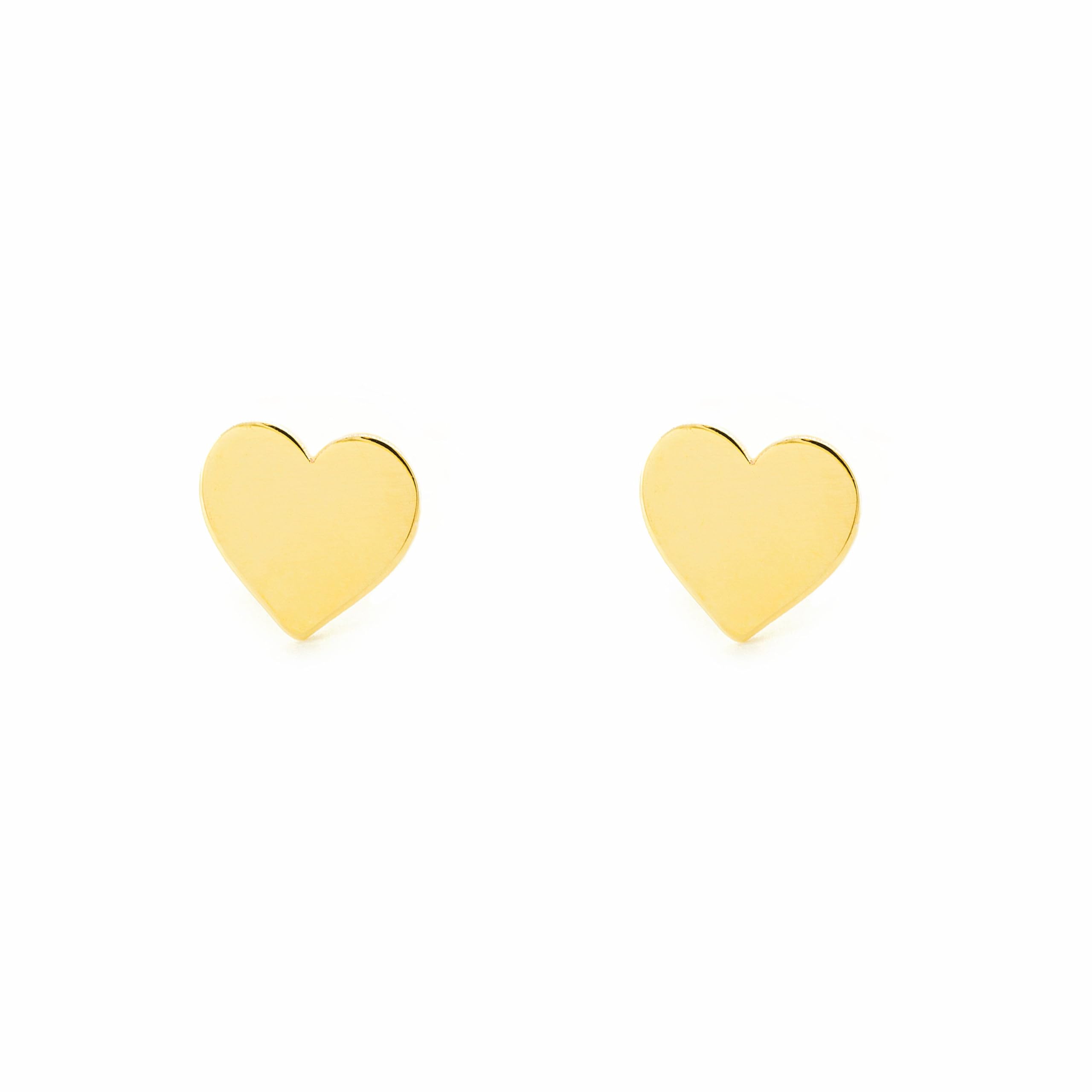 Mondepetit - 9ct Yellow Gold Heart Earrings shine