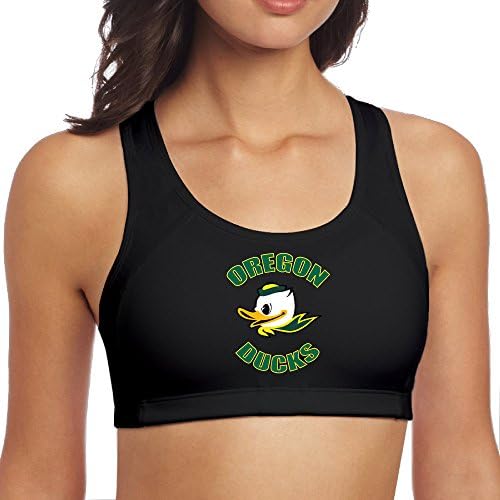 NCKG Women's University Of Oregon Ducks Sports Bra Vest, Black Size L