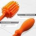 Antibacterial Silicone Bottle Brush | 12.5” Long Handle for Hard to Reach Spots | Ergonomic Baby Bottles Cleaning Brush | Cleaner & Scrubber for Water Bottle, Thermos, Vase, Flask & Glass Containers
