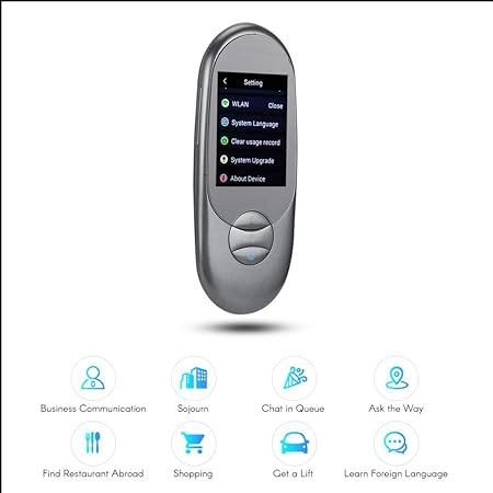 Mugast Traduttore Intelligente Touchscreen Da 2 4 Pollici Wifi 1 Gb 4 Gb 98 Traduttore Intelligente Lingue Con Traduzione Di Foto E Funzione Ai Assistant Grigio Amazon It Elettronica