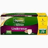 Depend Women Maximum Absorbency Underwear Large, 72-Count