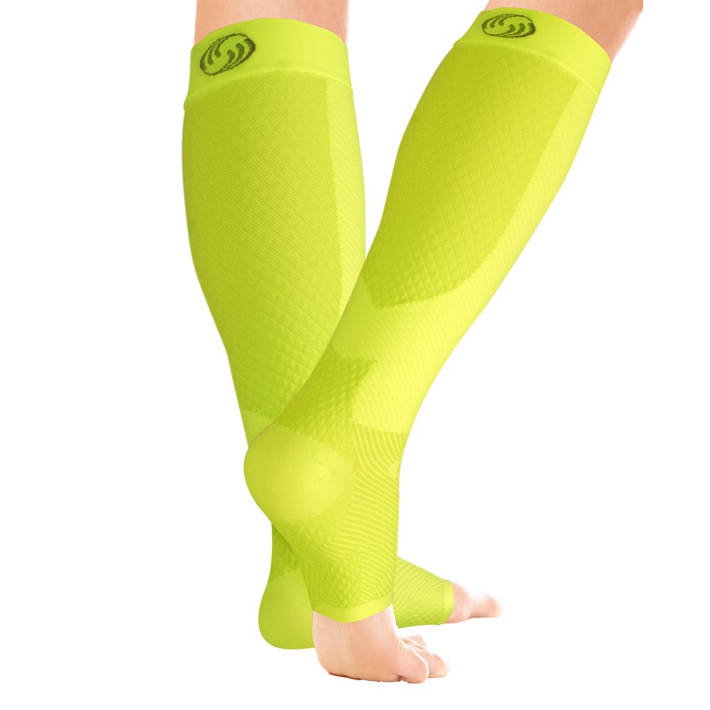 Orthosleeve® FS6+ 'Plus' All in One Foot & Calf Sleeve | Exclusive 11 Zone Compression Technology® | Circulation Booster, Plantar Fasciitis, Heel Pain & Shin Splint Relief | 1 Pair | 30 Day Guarantee