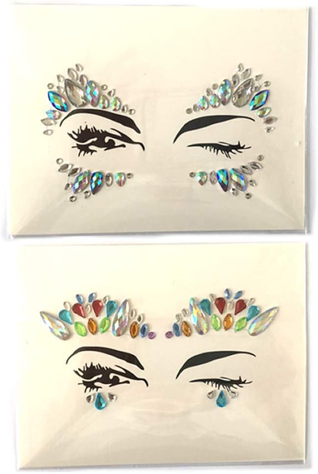 Acrylic Resin Drill Stick Bindi Sticker Handpicked Bohemia and Tribal Style Face and Eye Jewels Forehead Stage Decor Sticker
