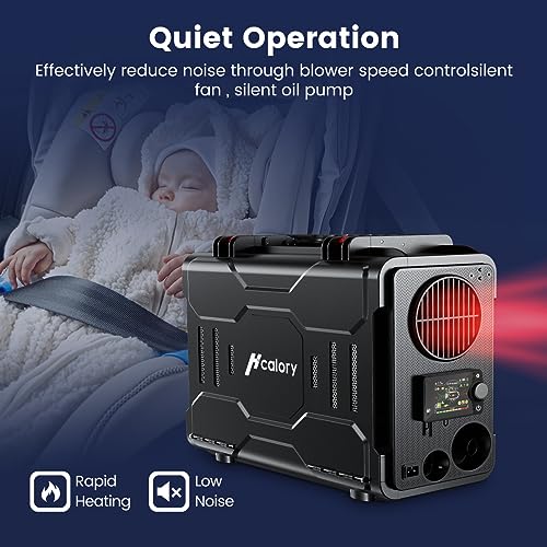 HCALORY 12V Portable Diesel Air Heater, 5KW AllinOne Diesel Parking