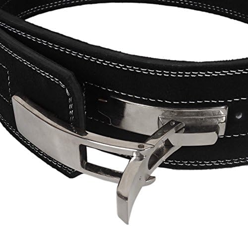 Lever Powerlifting Belt with Buckle (Black – L)