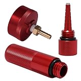 Yoursme Upgrade Red Aluminum Extended Run Gas Cap with Brass Hose Fitting, Mess Free Oil Change Funnel, Magnetic Oil Dipstick for Honda Generator EU2000i EU1000i