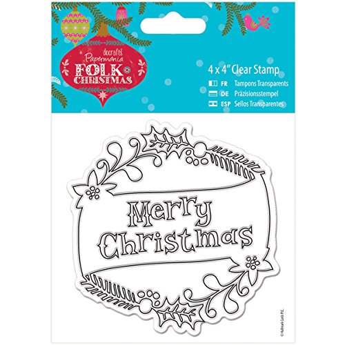 docrafts PMA907951 Papermania Folk Christmas Clear Stamps, 4" x 4"