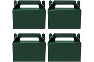 Oletx 12Pcs Dark Green Gable Gift Boxes, 5.9'' Small Party Favor Treat Box, Goodie Box, Cookie Candy Box for St Patricks Day Birthday, Classroom Activity and Any Fun Occasion Decoration Supplies.