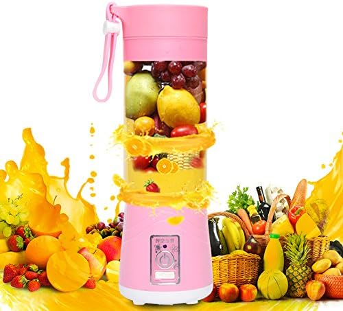 Frigidairenire Portable Electric Fruit and Vegetable Mixer Juicer Blender Personal Bottle Cup 380ml Rechargeable Can Be Used as Mobile Phone Charger.(red))