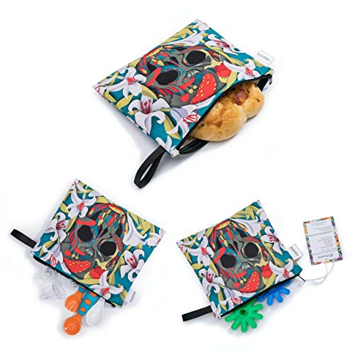 Vouska Reusable Sandwich Bags Snack Bags for Kids, Eco Friendly Snack Lunch Bags - 100% BPA, PVC, Vinly,Phthalate,Lead Free and Lab Tested Food Safe-Set of 3