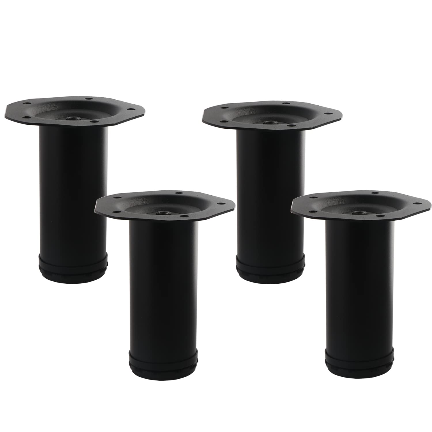 Photo 1 of Osring Metal Furniture Legs 6 Inch Adjustable Furniture Table Feet Black, Heavy Duty Steel Round Modern Leg for Coffee Table Cabinet Sofa, 4pcs