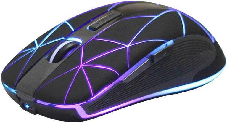 Rii RM200 Wireless Mouse Rechargeable 5 Button 2.4G USB Receiver RGB Light