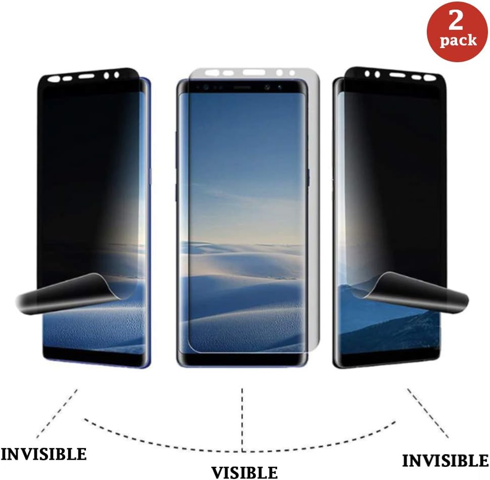 o'star (2 Pack) Privacy Screen Protector for Samsung Galaxy Note 9, Nano 3D TPU [Full Curved Edges] [Bubble-Free] HD Clear Flexible Shield