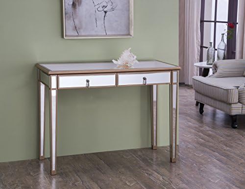 Mirrored 2 Drawers Dressing table 42 in. x 18 in. x 31 in. in Gold paint