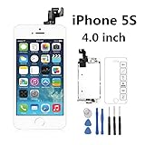 iRepair Master For iPhone 5S LCD Display Screen Touch Digitizer Full Assembly Replacement with Home Button, Front Camera, Ear Speaker, Repair Tools, White