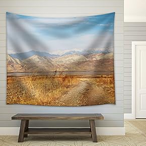 Typical Iceland Landscape with Road and Mountains - Fabric Wall Tapestry Home Decor - 51x60 inches