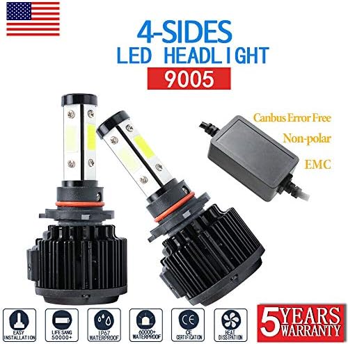 LED Headlight Bulbs 9005 HB3 Conversion Kit 120W 6000K 32000LM High/Low Beam Bulb - Extremely Bright - 2 Pack - 2 Yr Warranty