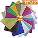 Glitter Heat Transfer Vinyl HTV for T-Shirts 12 Inches by 10 Feet Rolls (15 Pcs)