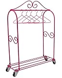 18 Inch Doll Furniture Rolling Clothing Rack Plus 5 Doll Hangers, Great Storage for 18 Inch American Girl Doll Clothes & More! Doll Sized Storage Closet with Hangers
