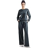 SUUKSESS Women Modal Fall 2 piece outfits Oversized Sweatshirt Wide Leg Pants
