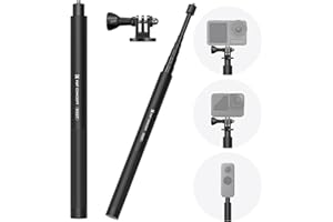 K&F Concept 60 inch Invisible Selfie Stick, Tripod Extension Rod Compatible with insta360 X5 Sports Camera, GoPro, DJI Action