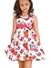 Bonny Billy Girls' Round Neck Sleeveless Floral Printed Cotton Dress with Sash