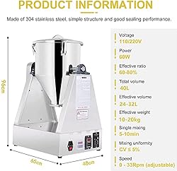 YUCHENGTECH 40L Lab Dry Powder Mixer Mixing Machine