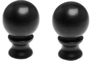 Milcraft 2Pcs 1-1/2 Inch Lamp Finial Oil Rubbed Black Steel Ball Knob Lamp Shade Finials Cap Knob Lamp Decoration for Lamp Harp Holder
