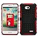 LG Optimus L70 Case, LG Optimus Exceed 2 Case, MagicMobile® Ultra Protective Shockproof Defender Cute Case for LG L70 Dual Hybrid Layer Rugged TPU Case for LG Optimus Real with Kickstand - Red