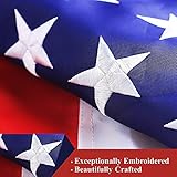 G128 - American USA US Flag 3x5 ft Deluxe Embroidered Stars Sewn Stripes Brass Grommets Durable Indoor Outdoor Use